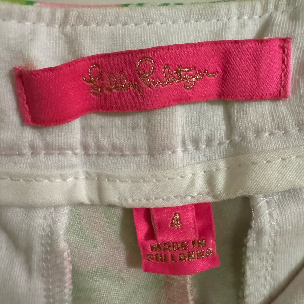 Lilly Pulitzer Pink and Green Leaf Print Shorts - Picture 4 of 7